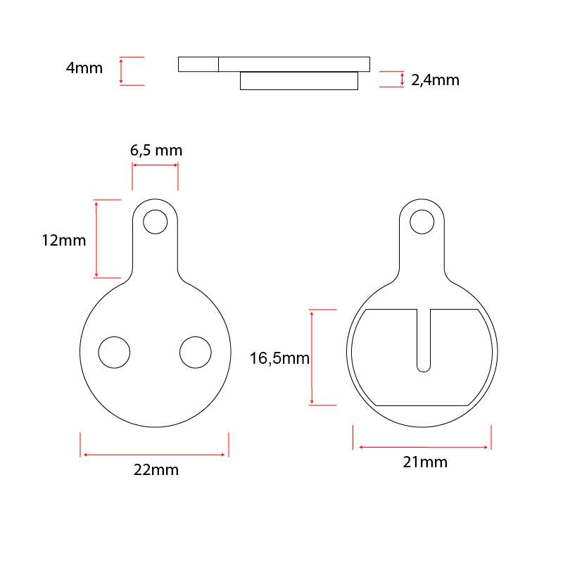 Plaquette de frein CT009-S sintérisée - 2pcs