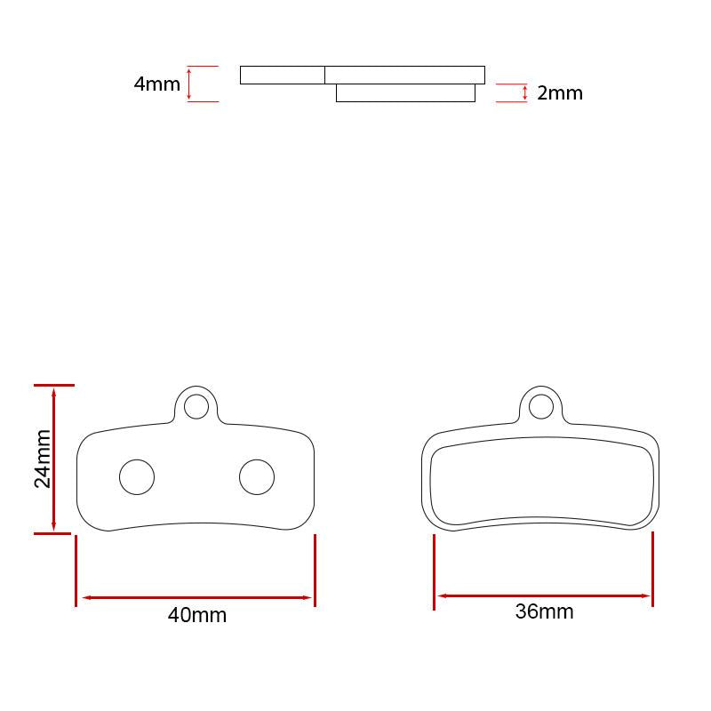 Plaquette de frein RT007-S synthérisée pour Shimano saint M810/M820 - Lot de 2