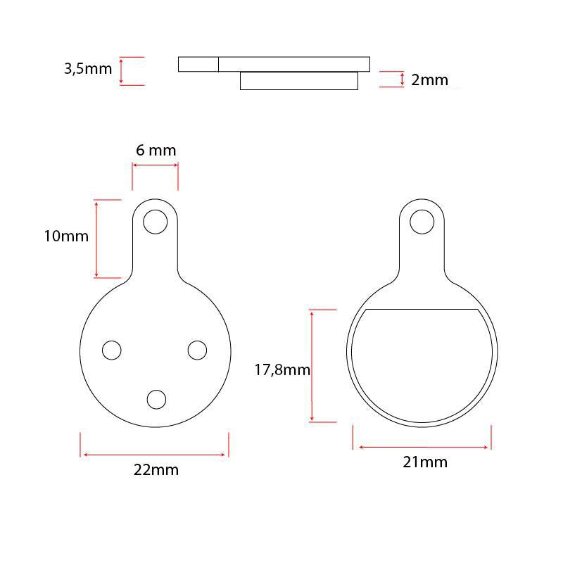 Plaquette de frein CT002-S sintérisée - 2pcs