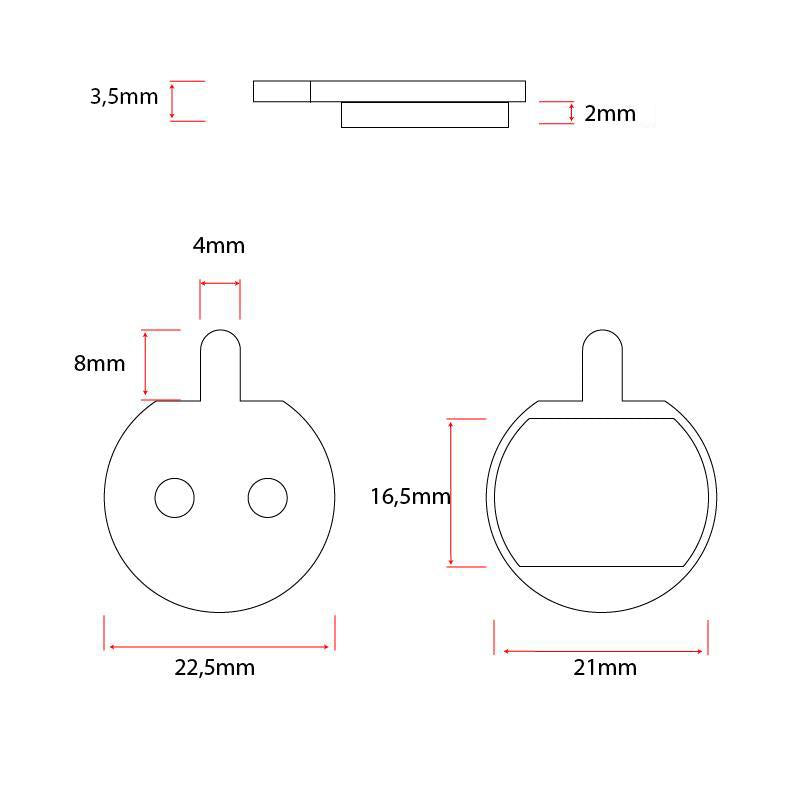 Plaquette de frein CT004-S sintérisée - 2pcs