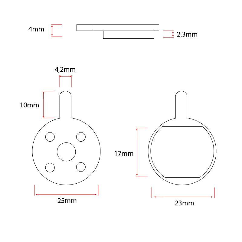 Plaquettes de frein rondes sintérisées avec embout [Ewheel]
