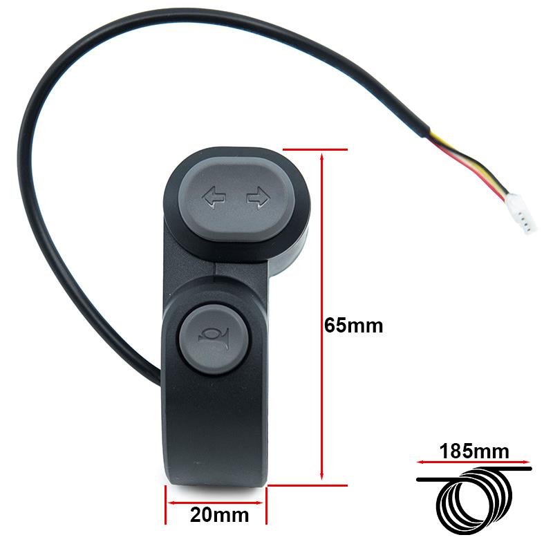 Interrupteur avec Clignotants et Klaxon avec connecteur JST ZH 20cm Ninebot F2/F2 Pro [Ninebot] -