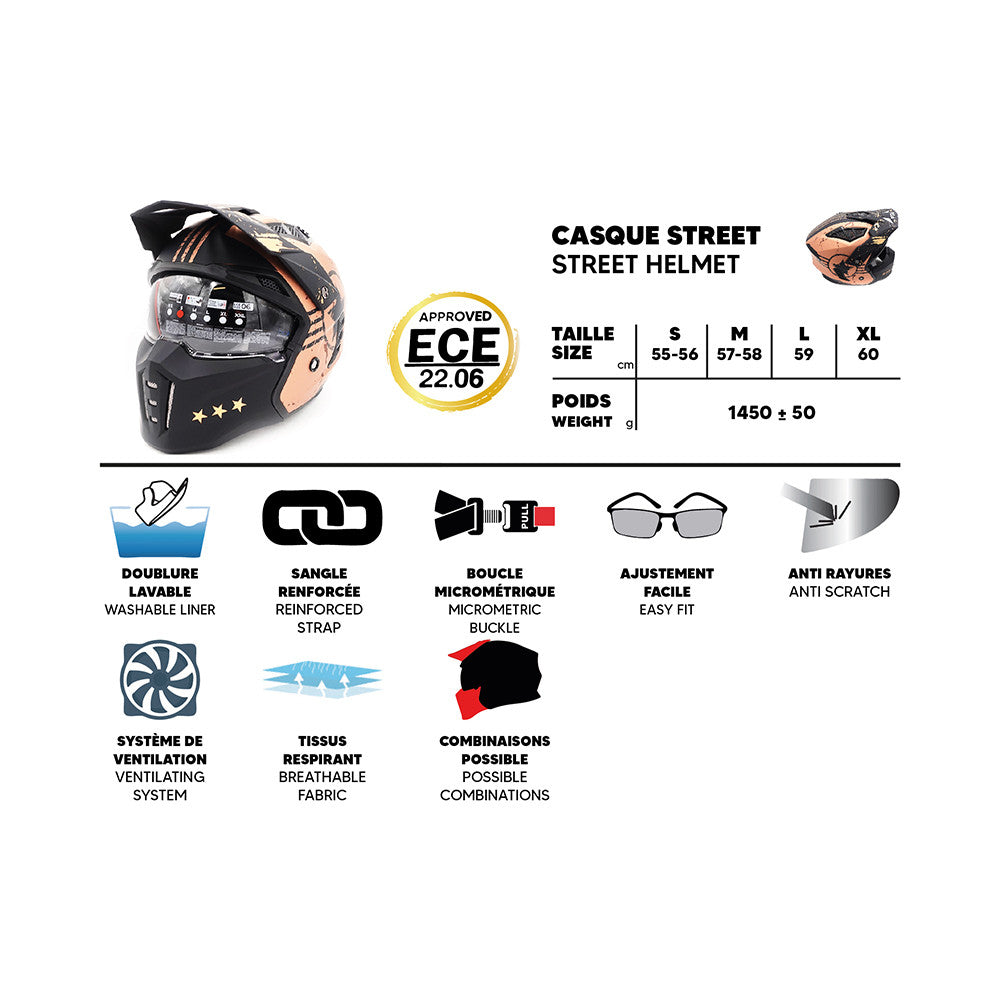 Casque street  Maverick (taille S à  XL) - hero gold (L)