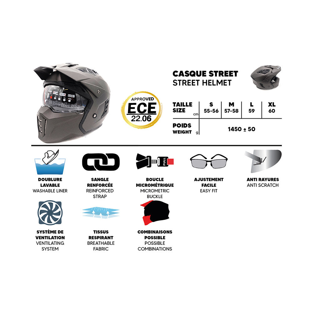 Casque street  Soldier (taille S à XL) - bronze mat (M)