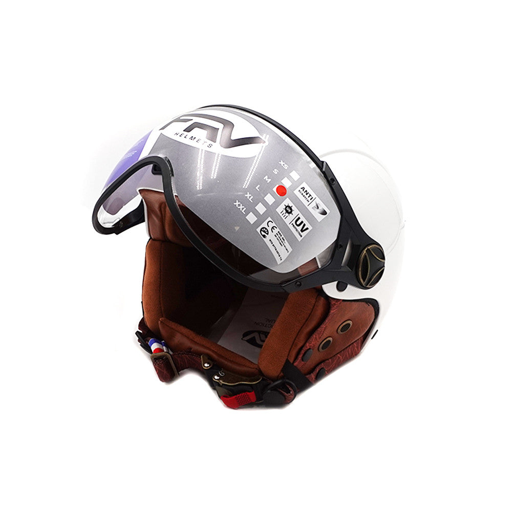 Casque JET  blanc brillant (taille XS à XXL) (XL)