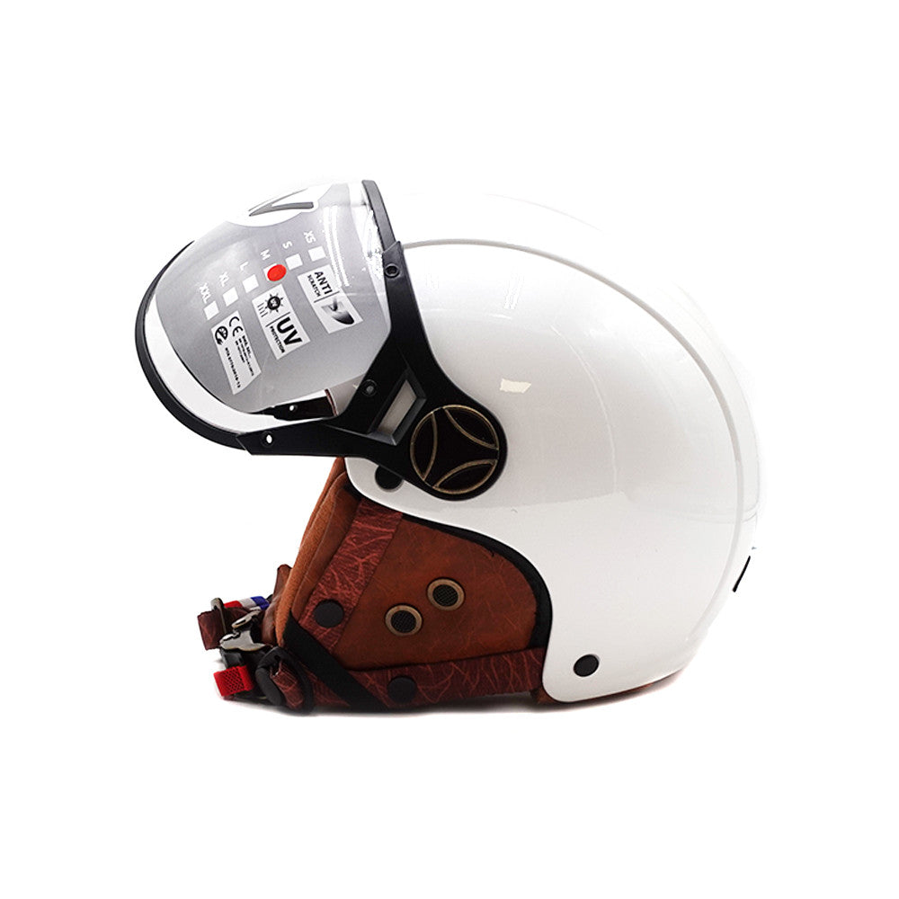 Casque JET  blanc brillant (taille XS à XXL) (XXL)