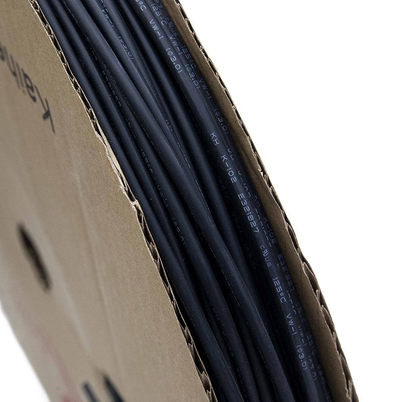Thermorétractable noir pour câble - 3mm x 200M