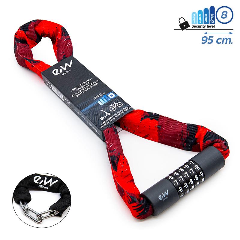 Antivol à code EWLK022 housse tissu rouge