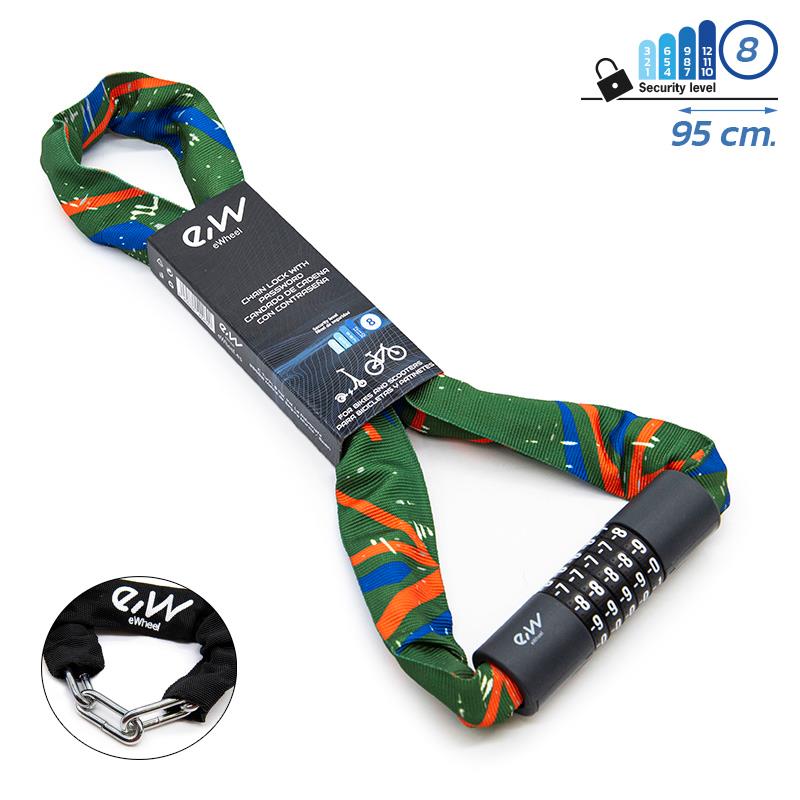 Antivol à code EWLK022 housse tissu multicolore