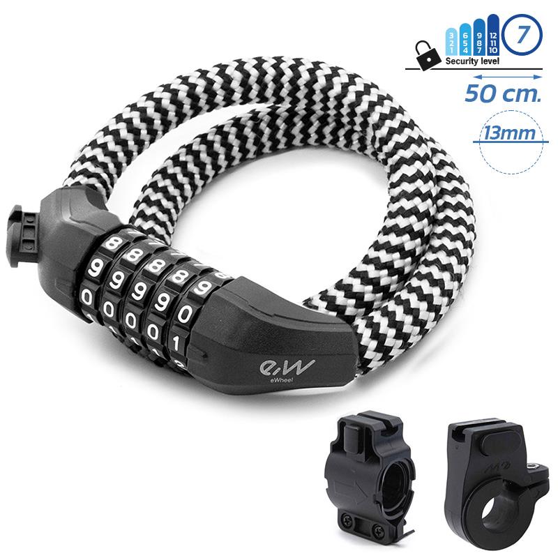 Antivol à code EWLK025 housse nylon blanc