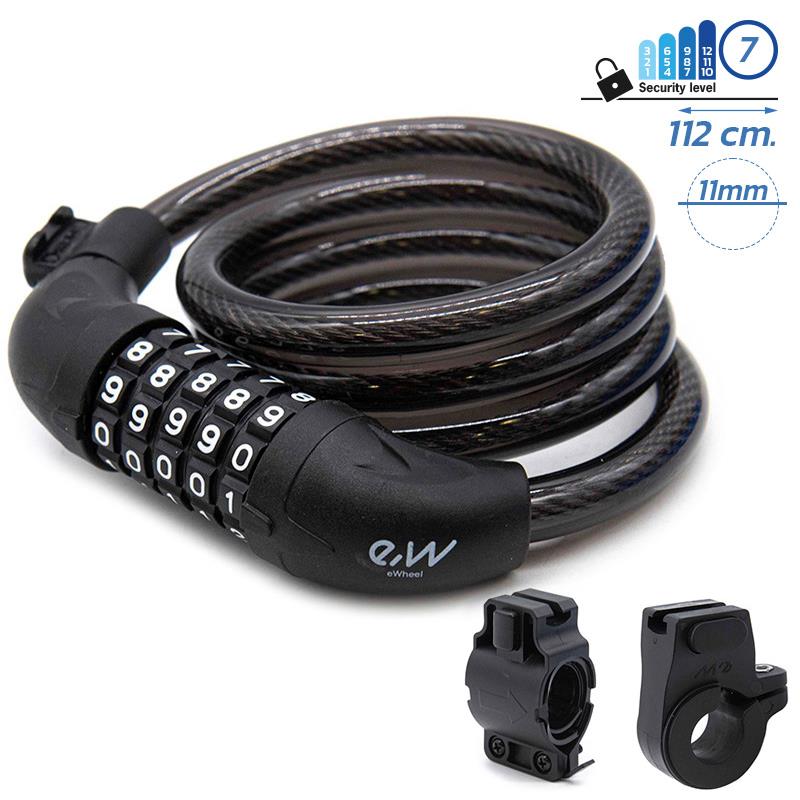 Cadenas à câble avec mot de passe [Ewheel] - 1,1M