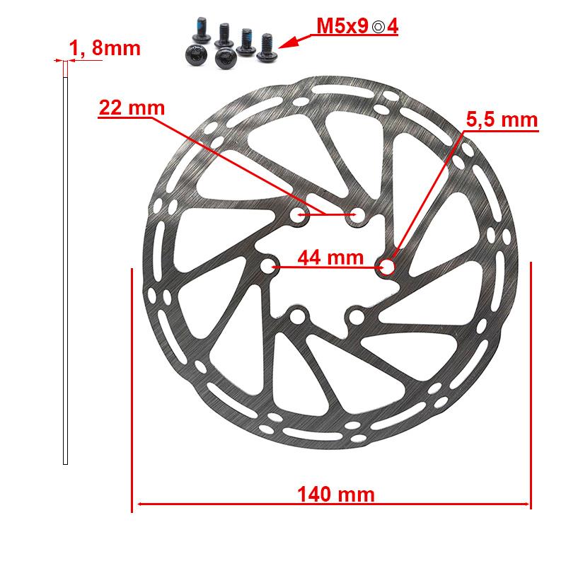 Disque de frein EWD002 140mm 6H argenté