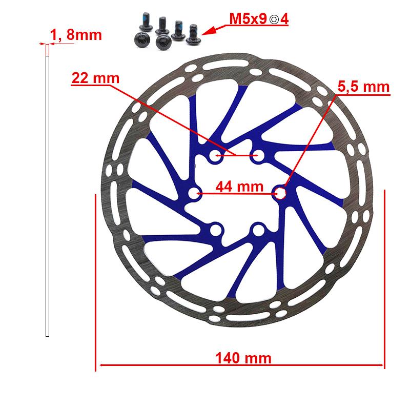 Disque de frein EWD002 140mm 6H bleu
