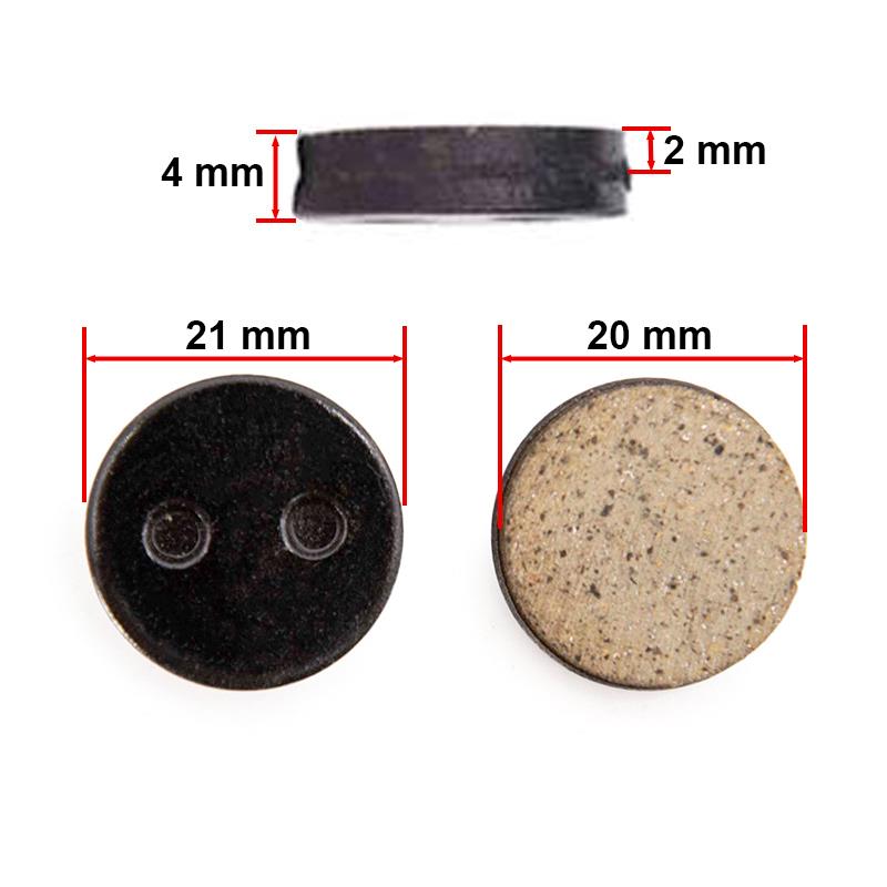 Plaquette de frein rectangulaire en résine CS001-R sans ergot 20mm pour Xiaomi - 20pcs