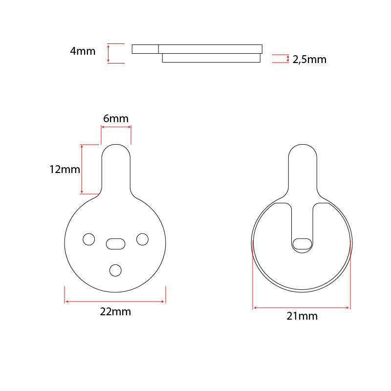 Plaquette de frein CT-011-R en résine ronde avec ergot - 20pcs