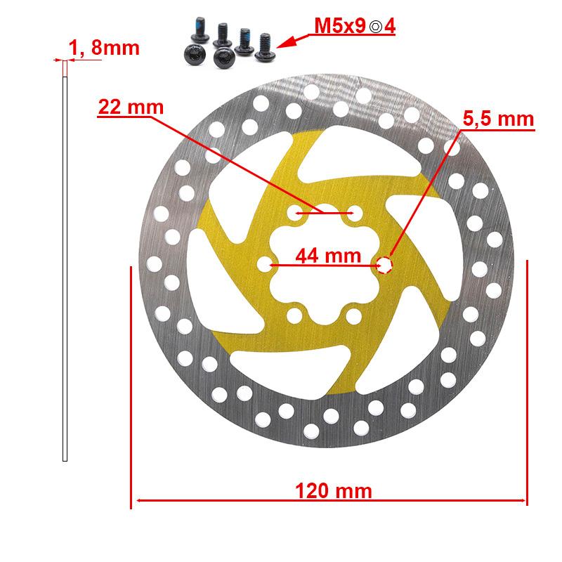 Disque de frein 120mm 6H jaune