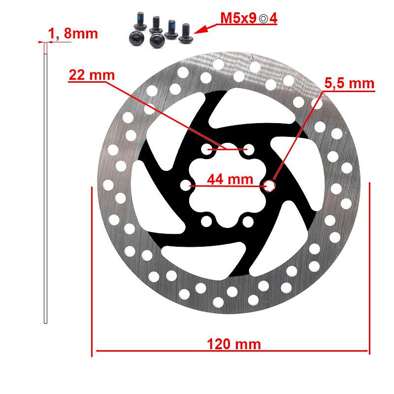 Disque de frein 120mm 6H noir