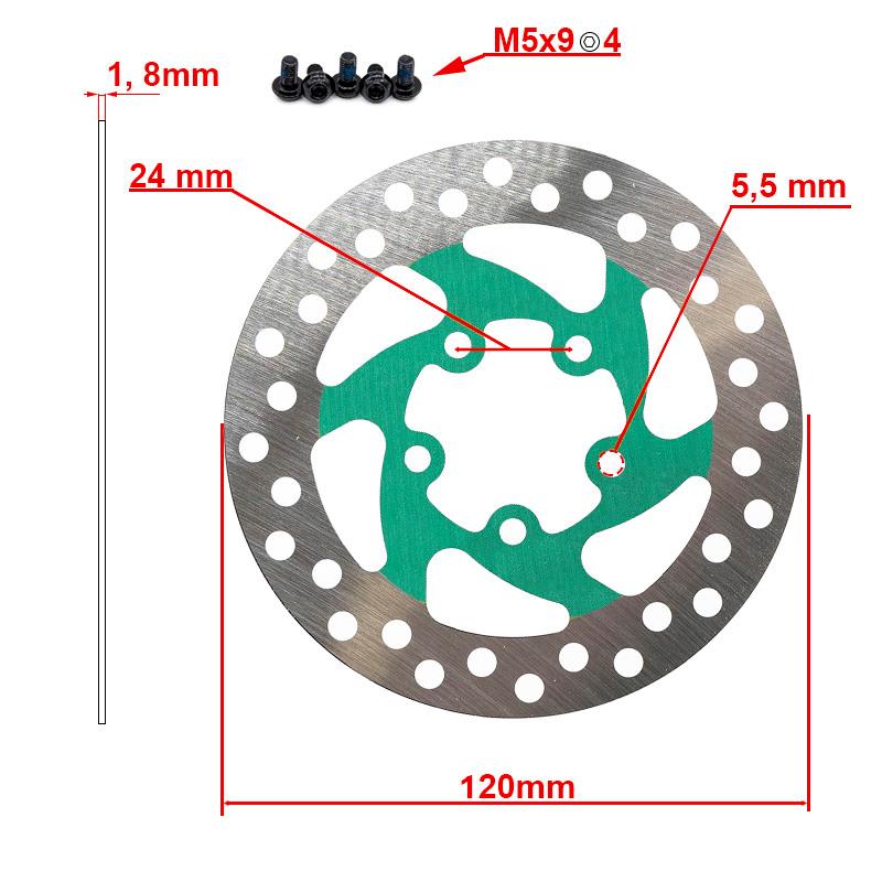 Disque de frein 120mm 5H vert