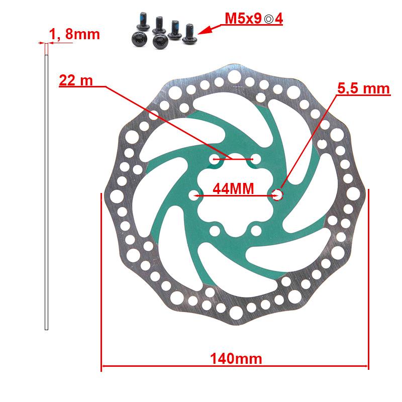 Disque de frein R6.1 140mm 6H vert