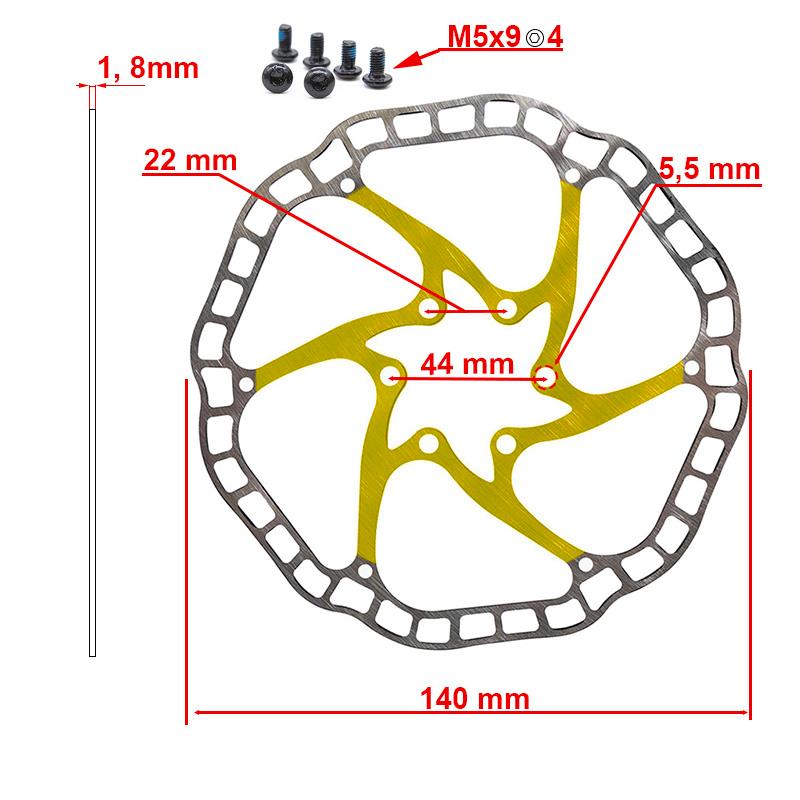 Disque de frein EWD001 140mm 6H jaune