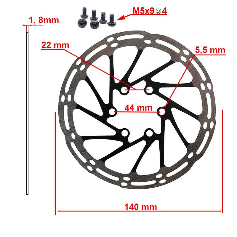 Disque de frein EWD002 140mm 6H noir