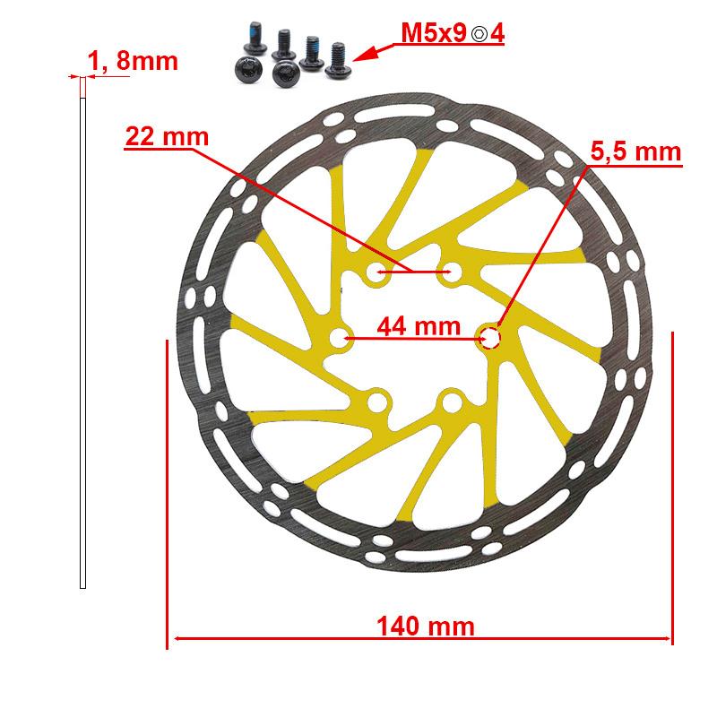 Disque de frein EWD002 140mm 6H jaune