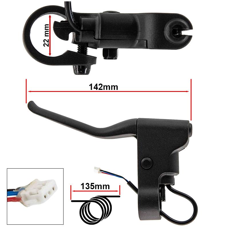 Poignée de frein avec hall sans tendeur L pour Xiaomi - Connecteur JST ZH - 10pcs