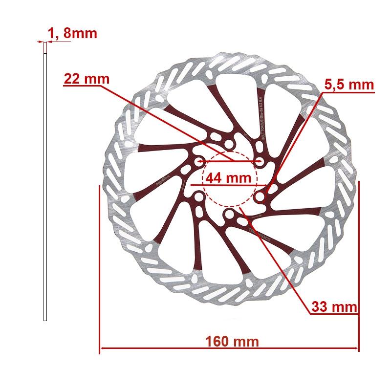 Disque de frein G3 160mm 6H rouge