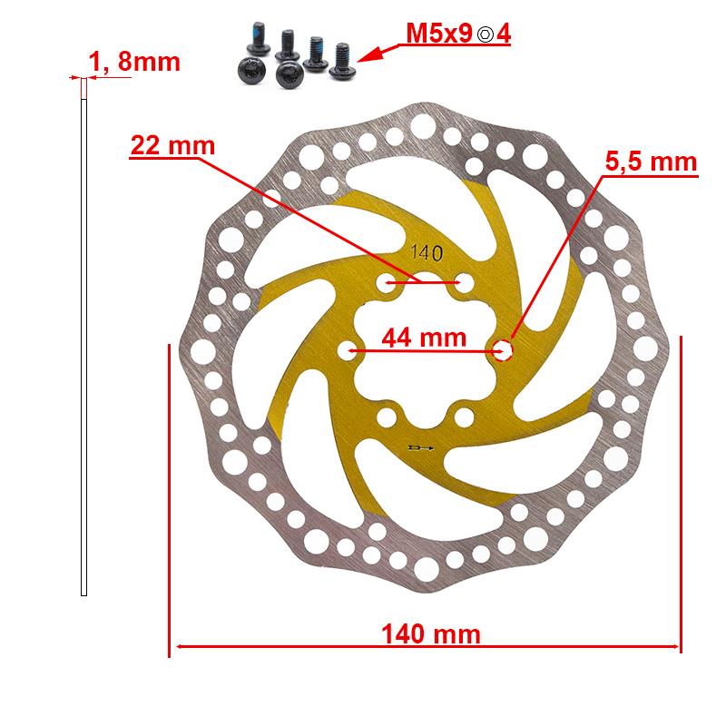 Disque de frein R6,1 140mm 6H jaune