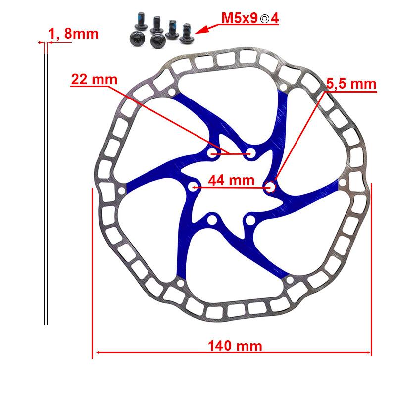 Disque de frein EWD001 140mm 6H bleu