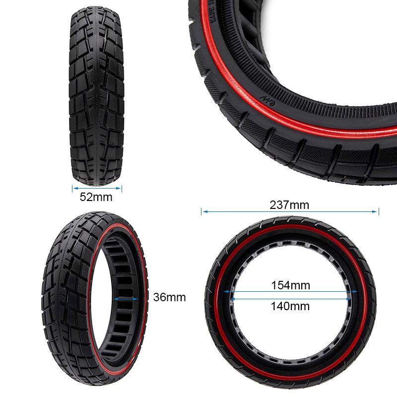 Pneu plein ultraléger offroad 10x2,125-6,1/B34 ligne rouge [Ewheel]