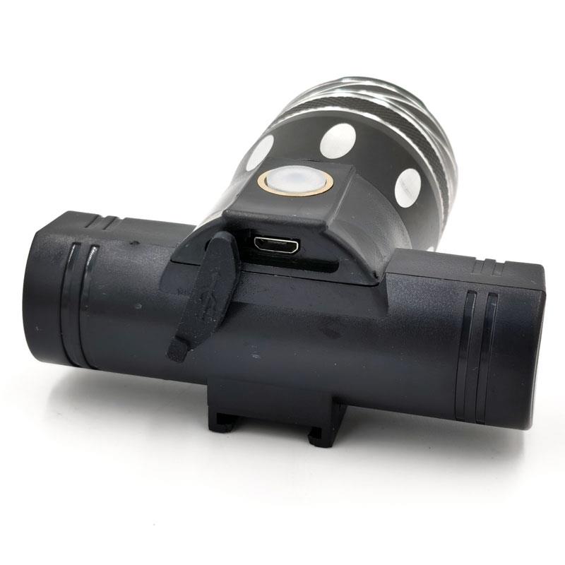 Lampe frontale LED rechargeable avec support de guidon
