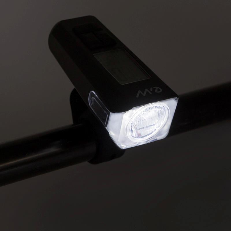 Feu avant rechargeable EWL011 avec affichage de la vitesse, de la température, de l'heure et du kilométrage