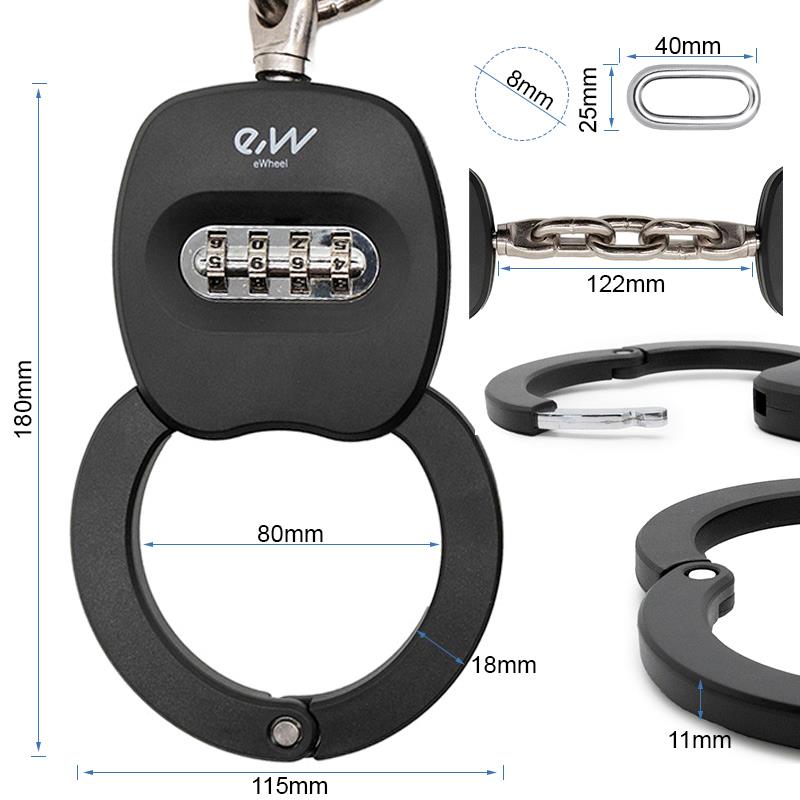 Antivol à combinaison EWLK010 type menottes