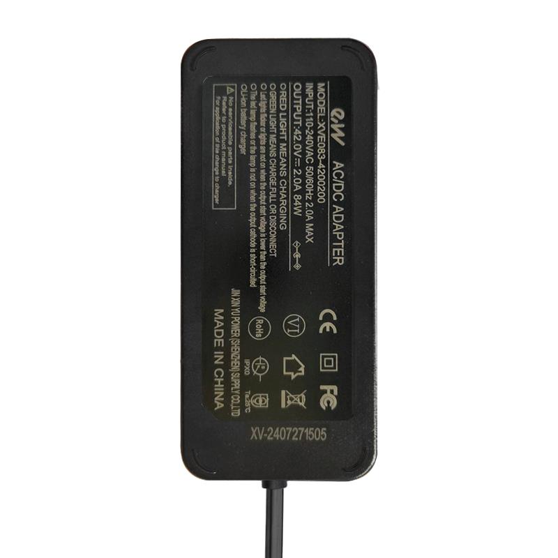 Chargeur Premium 36V (sortie 42v) 2A DC connector 5,5x2,1mm
