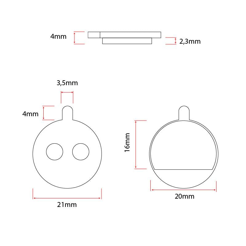 Plaquette de frein CT005-M en cuivre rondes avec ergot - 2pcs