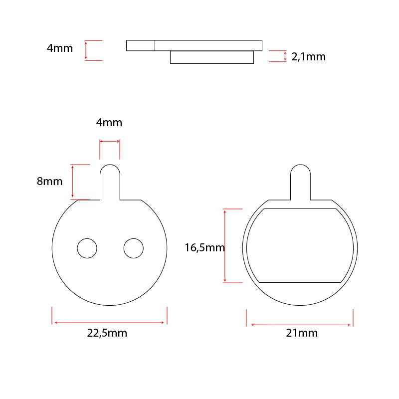 Plaquette de frein CT004-R en résine - 2pcs