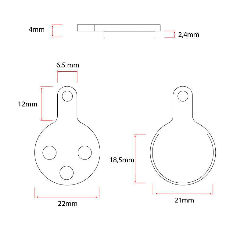 Plaquette de frein CT009-R en résine - 2pcs