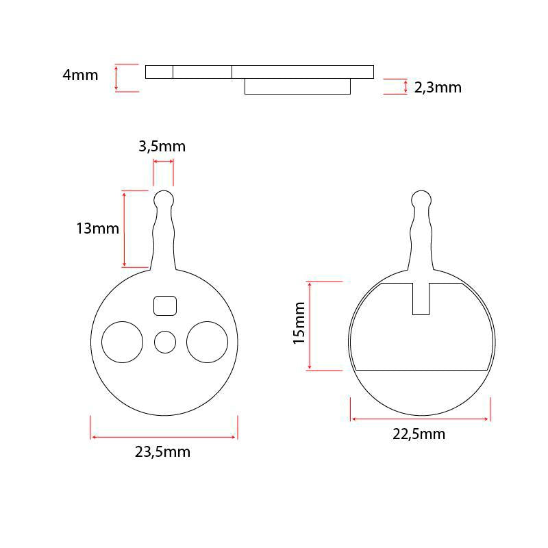 Plaquette de frein CT010-R en résine - 2pcs