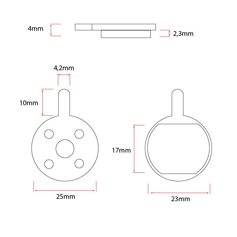 Plaquette de frein ronde en résine avec embout [RAMBOMIL]