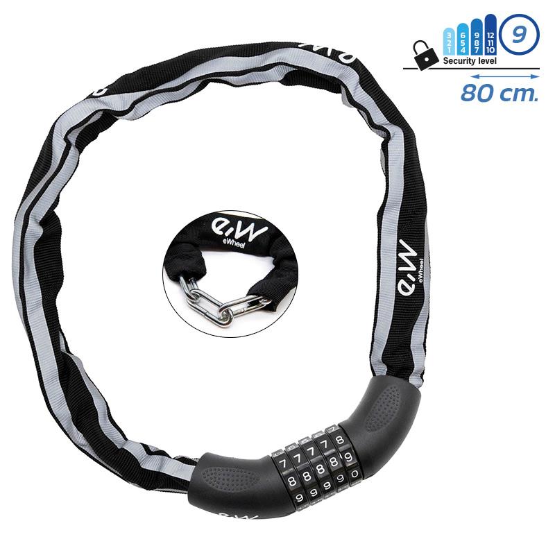 Antivol à chaîne EWLK017 avec housse rétroréfléchissante