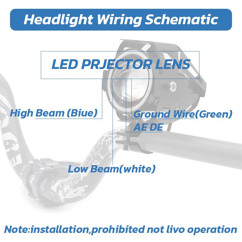 Phare à led U7 12-60V rouge