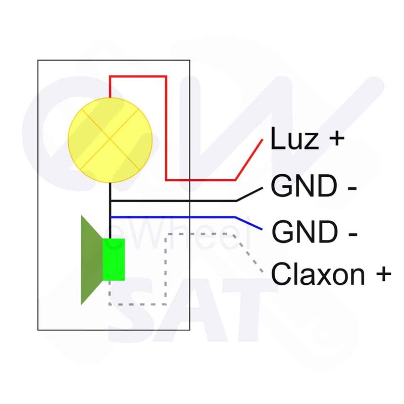 Phare à LED avec klaxon blanc 36V-60V avec connecteur SM