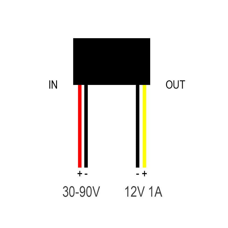 Convertisseur DC 30-90V vers 12V 1A [Fulree]
