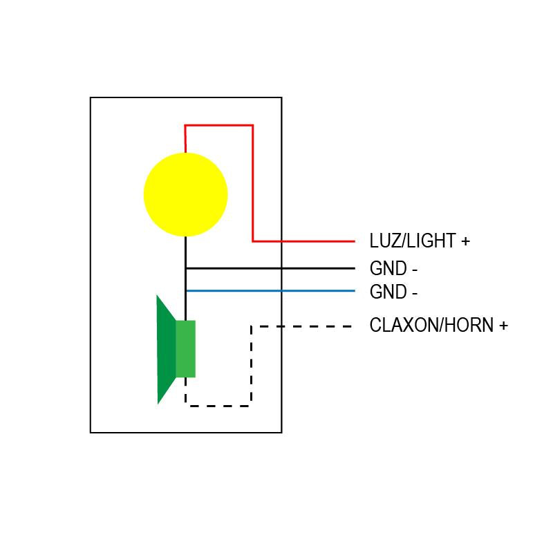 Projecteur à LED avec klaxon blanc 36V-60V avec connecteur SM