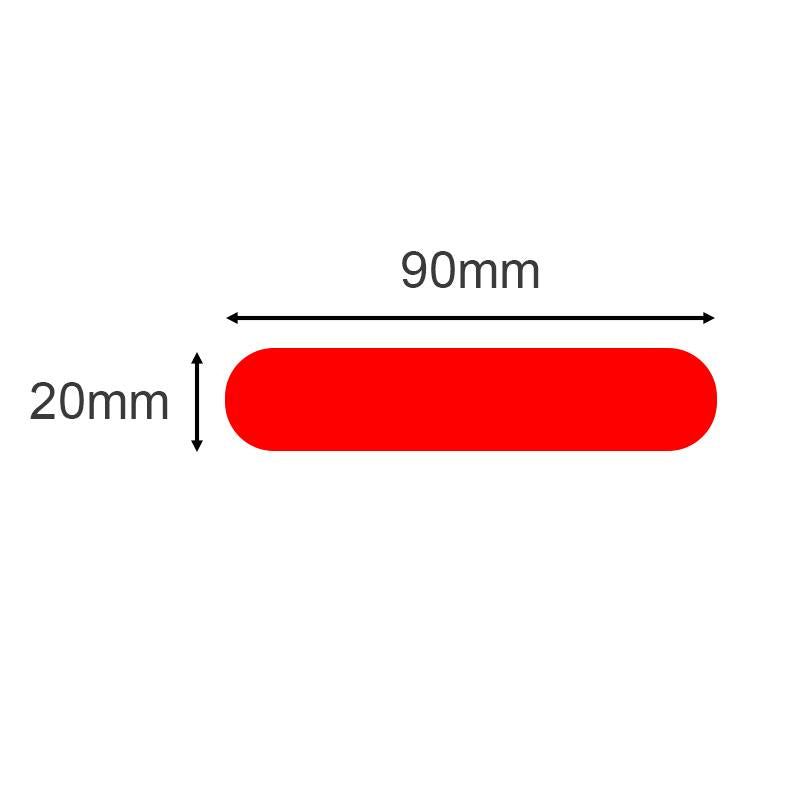 Autocollants réfléchissants 90x20mm rouge - 20pcs