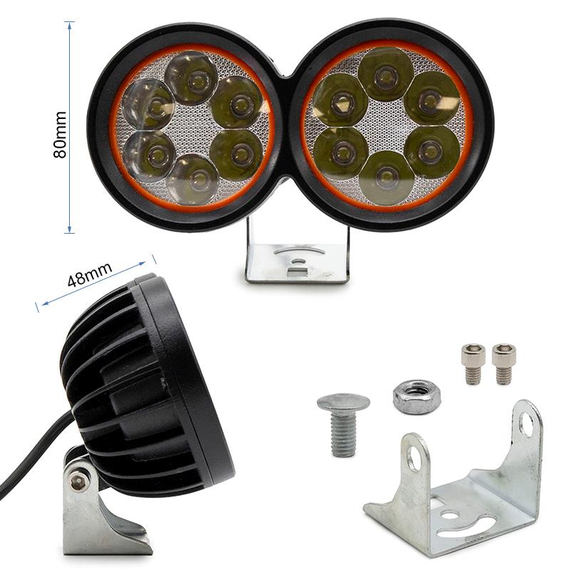 Phare avant à double foyer LED EWLM001 12/72V [Ewheel]