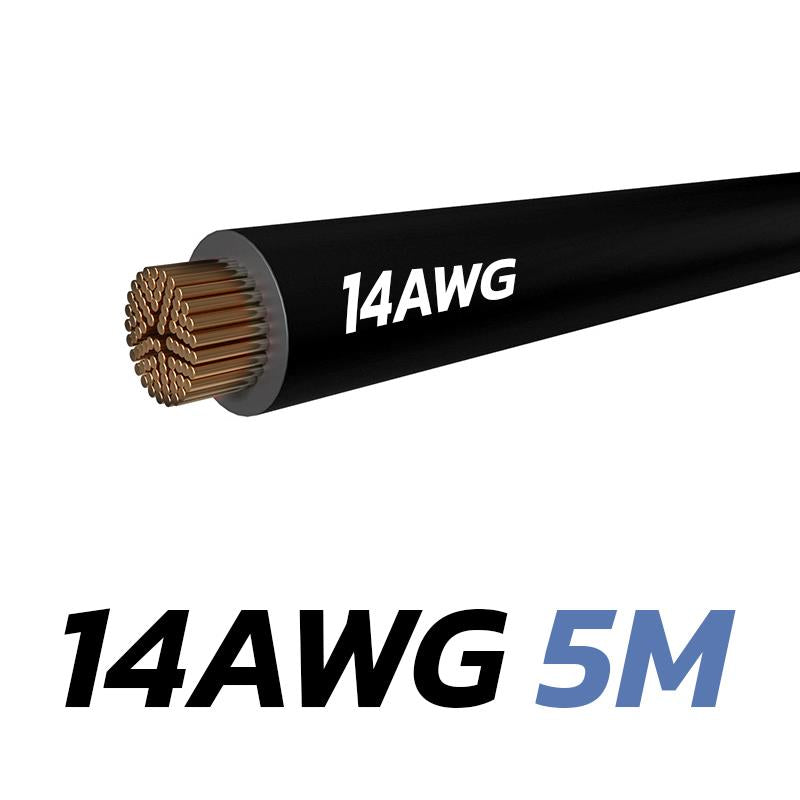Câble noir 14 AWG - 5M