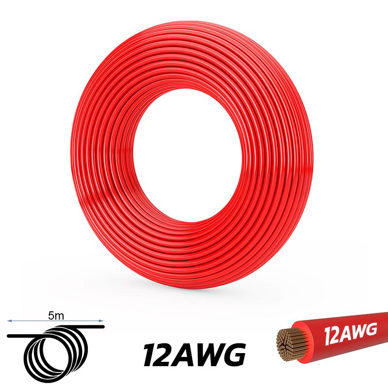 Câble rouge 12 AWG - 5M