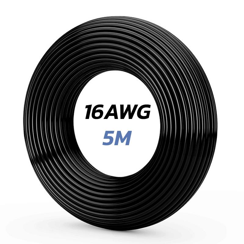 Câble noir 16 AWG - 5M